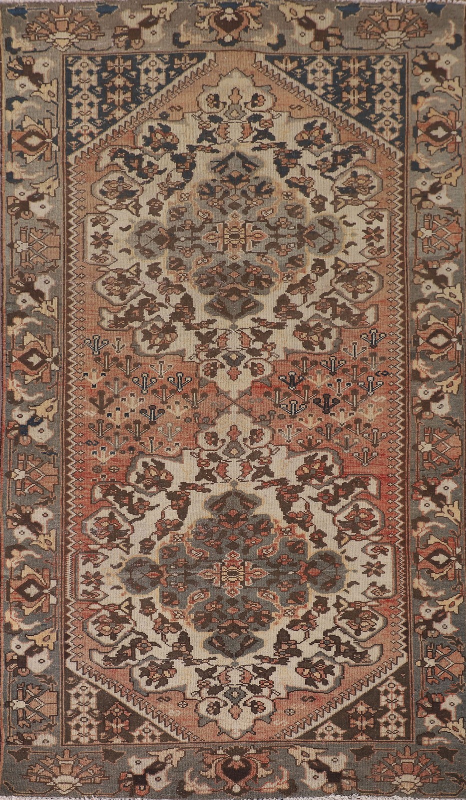 Handmade Wool Rust Area Rug 5x10 Traditional Home Decor Living Room Carpet gallery