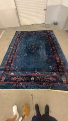 1920s-30s Chinese Art Deco Rug, blue – 124” × 173” (10’4” × 14’5”)