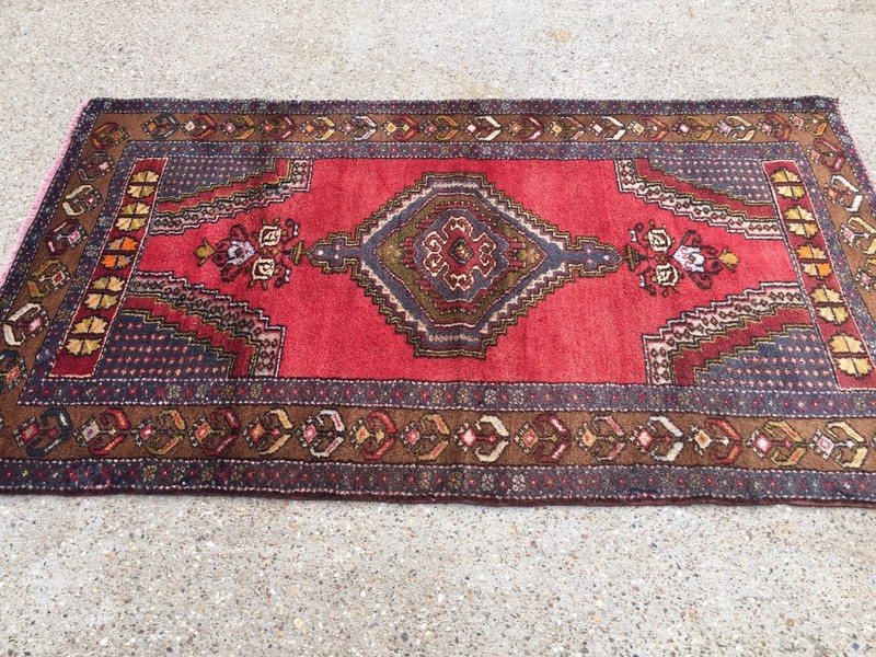 £950 Turkish Vintage Prayer Rug vegetable dye 195x112cm Persian Afghan Tribal gallery