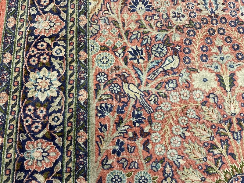 High Quality Silk Rug Wall Hanging Floor Pictorial Birds Silk Rug Carpet 3x5 Ft gallery