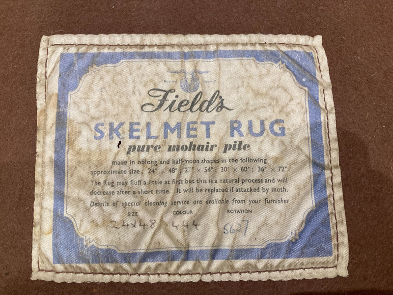 Vintage Shag Rug Field's Skelmet Pure Mohair Long Pile 70's Good 48 x 24" gallery