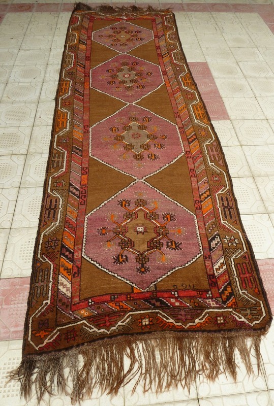 Dated 1960 Antique Caucasian Kazak Handmade Runner 4 Ft X 12 Ft Free Shipping gallery
