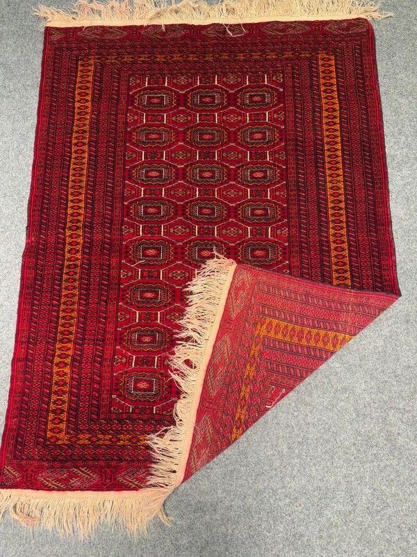 5'3 x 4'2 Vintage Bokhara Hand-Knotted Wool Tribal Rug, Collector Area Rug gallery