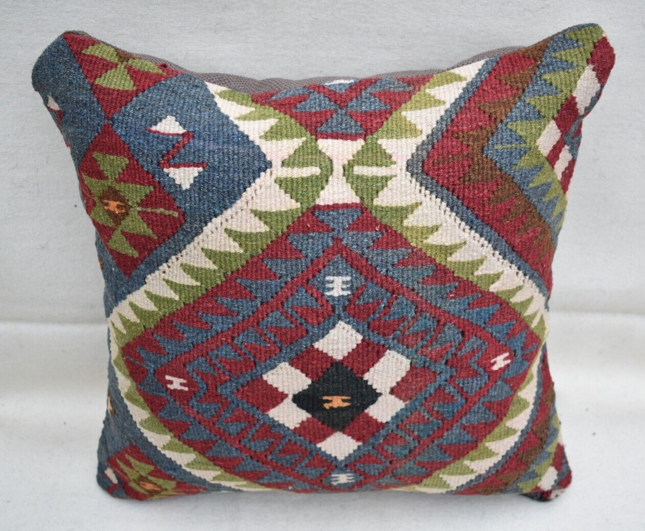 16''x16'' Turkish Kilim Pillow Cover Sofa Rug Decorative Handmade Cushion Cover gallery