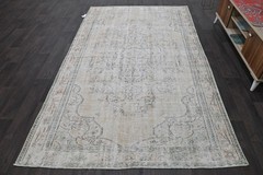 Oushak 5×9,Turkish Rug,vintage,anatolian,BEIGE,kilim,Bohemian,handmade,wool