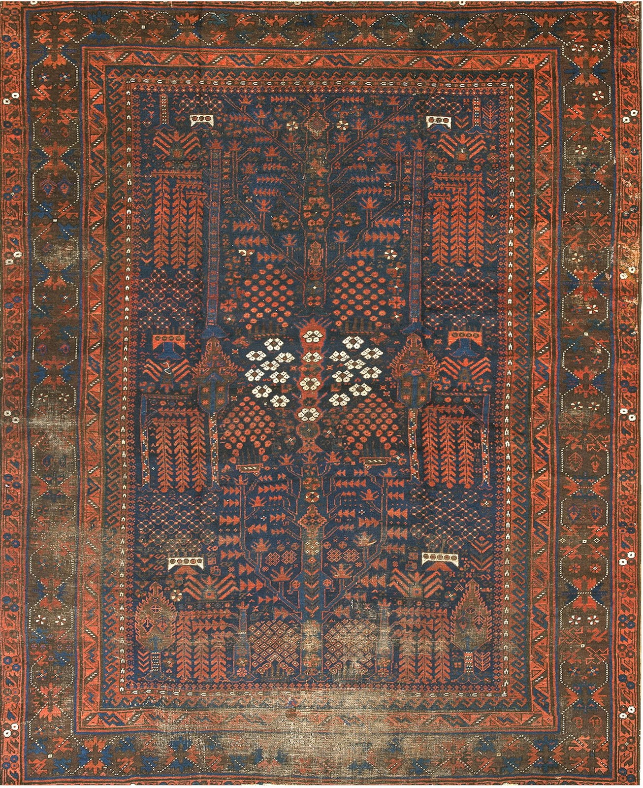 Mid 19th Century Antique Tribal Afghan tribal Rug gallery
