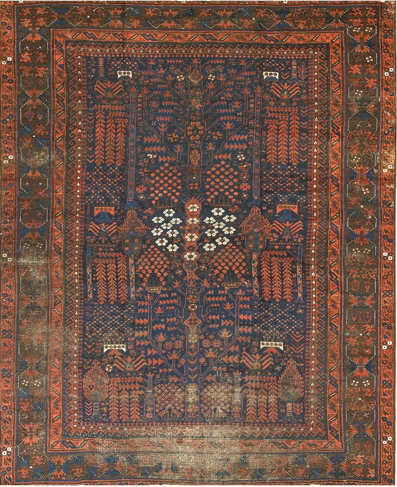 Mid 19th Century Antique Tribal Afghan tribal Rug