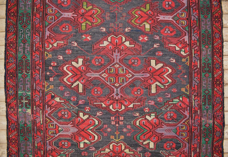 Caucasian 4x10 Rug 56''x126'' Handwoven ANTIQUE Vintage Sumak Kilim 145x323cm gallery