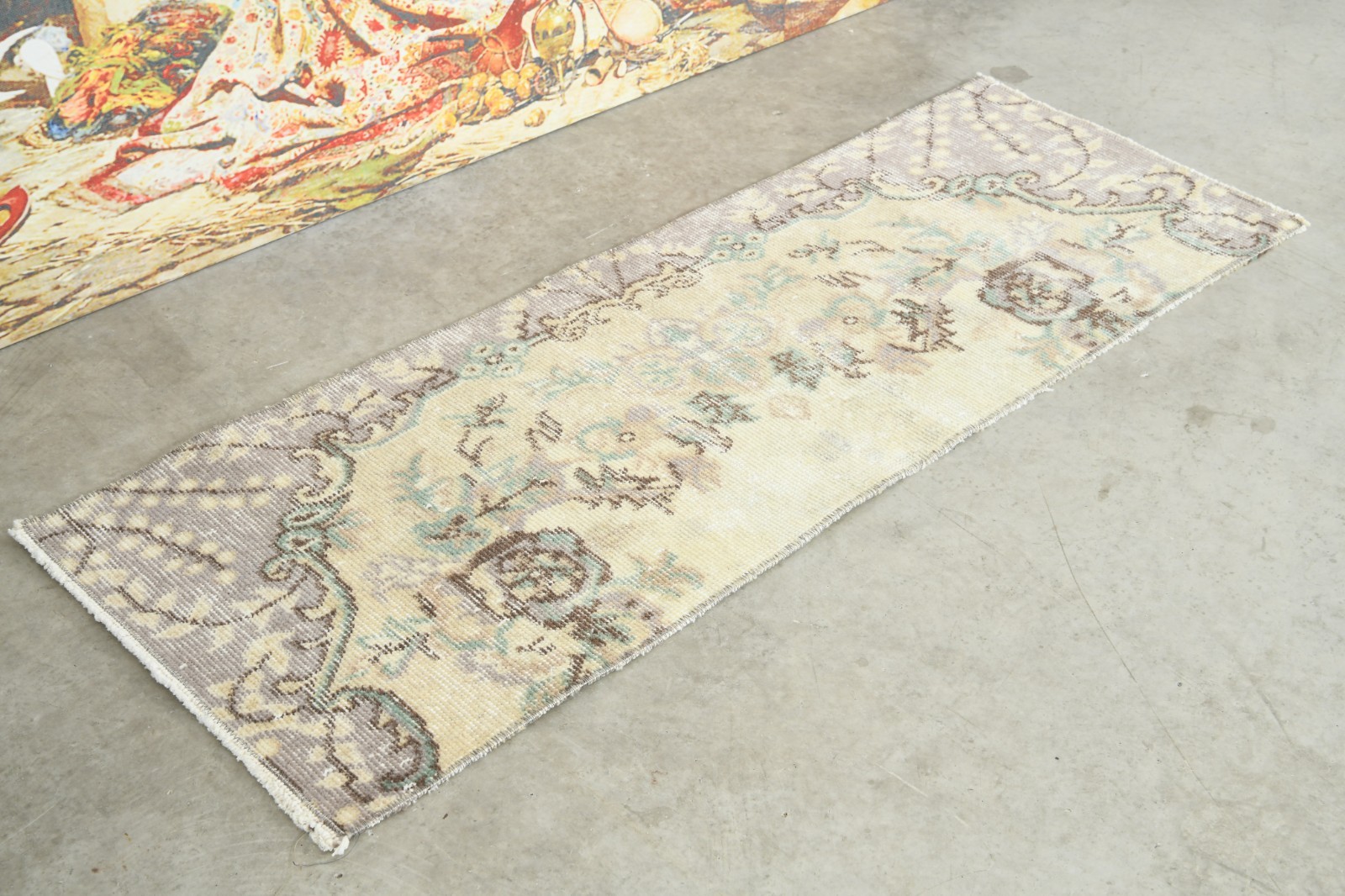 1x4 Turkish Door Mat Rug Hand-Knotted Vintage Mini Rugs Square Small Carpet,1025 gallery