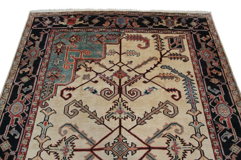 8x12 Rare Vintage Handmade Traditional Oriental Area Rug Sampler Design Ivory gallery