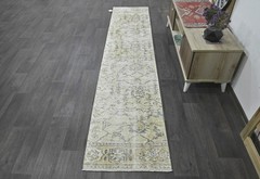 Vintage Turkish Runner Rug 2x9ft BEIGE Handmade Anatolian Oushak Hallway Wool