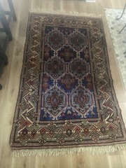Blue Antique Afghan Baluchi Rug 78×48 Hand Knotted Persian Style Oriental Carpet