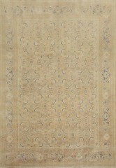 Antique Muted Peach Wool Handmade Vegetable Dye Traditional Room Size Rug 10×13