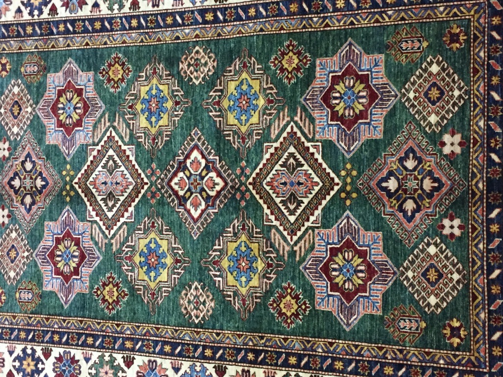 Rug Decorative Handmade Rug 6x8 Super Kazak Durable Kazakh GREEN PIX-28214 gallery
