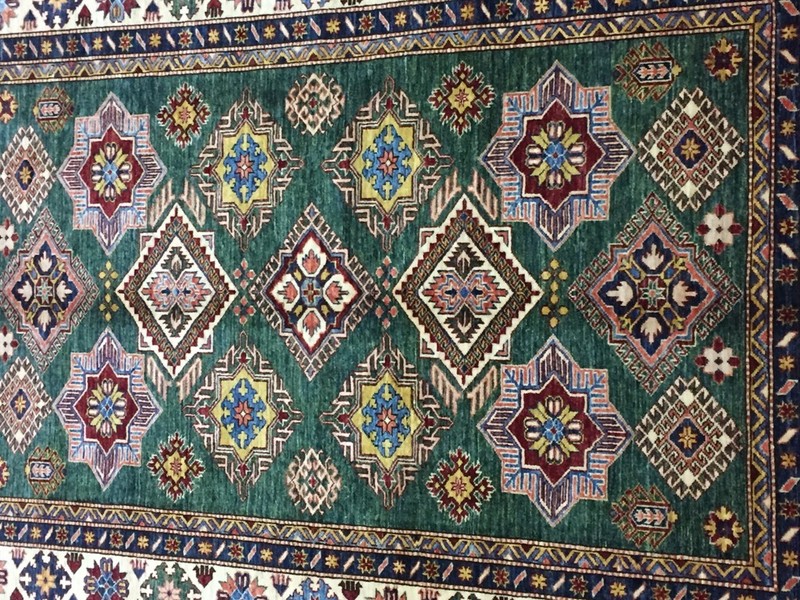 Rug Decorative Handmade Rug 6x8 Super Kazak Durable Kazakh GREEN PIX-28214 gallery