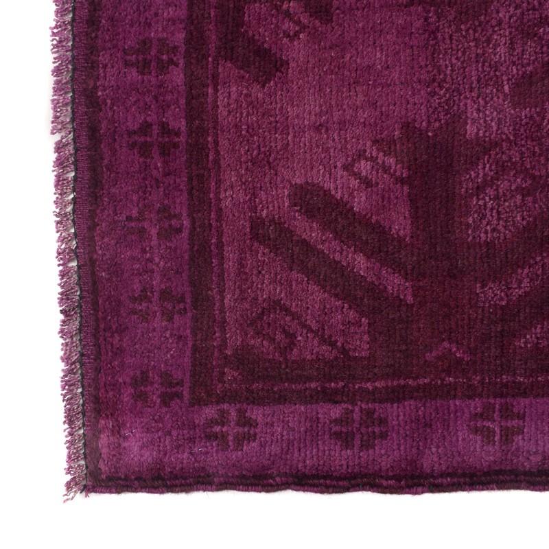 Authentic Overdyed Rug Handmade Decor Carpet 4.1x2.8 ft gallery