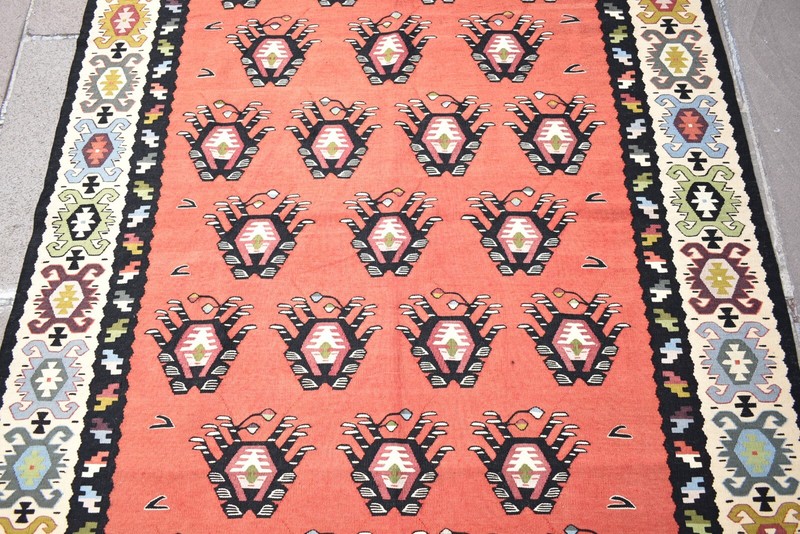 Vintage Sharkoy Rug 55'' x 78'' Flat Woven Sharkoy Kilim Fine Quality Wool Rug gallery