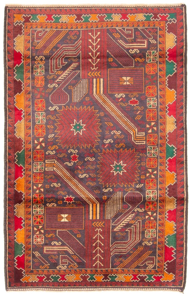 Vintage Hand-Knotted Area Rug 3'7" x 5'7" Traditional Oriental Wool Carpet