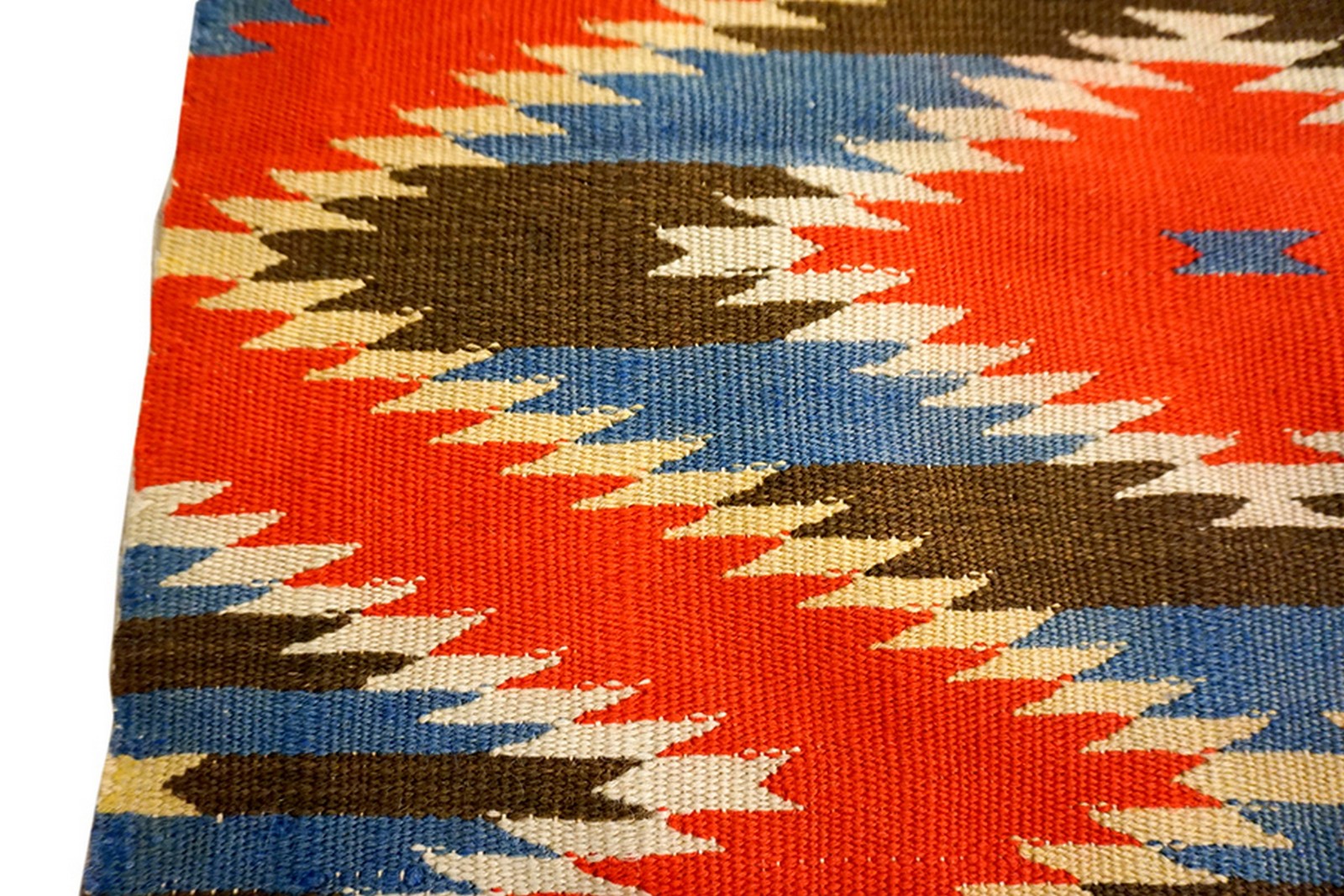 3'x4' Antique Rustic Red Color Allover Geometric Native American Navajo Flat gallery