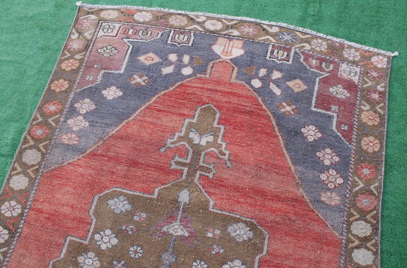 Turkish Rug 51''x110'' Vintage Light Muted Color Rug Oushak Carpet 132x287cm 4x9 gallery