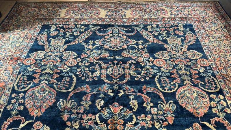 ORIENTAL ANTIQUE SAROUK MOHAJERAN RUG 9X12FT CIR 1900 gallery