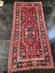 Antique Caucasian Karabagh carpet inscribed and dated 1910