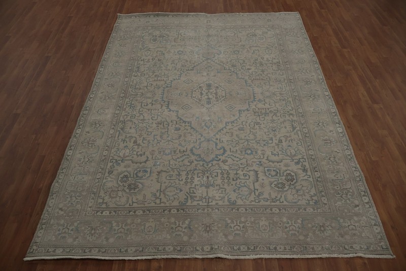 Vintage Distressed Beige Rug Adding Timeless Sophistication to Interiors 8x11 gallery