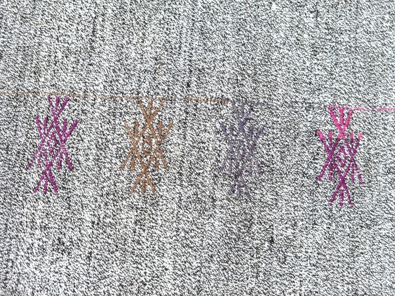 Vintage Minimalist Gray Turkish Rug, Handmade Carpet Kelim 57"x88" gallery