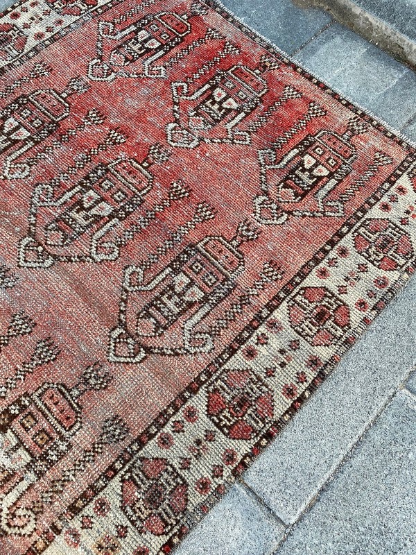 3.4x6.5 Medium Vintage Persian Wool Rug gallery