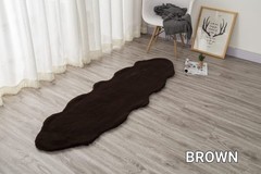 SOLID RABBIT FUR RUG BT666 60*180 2X6 BROWN