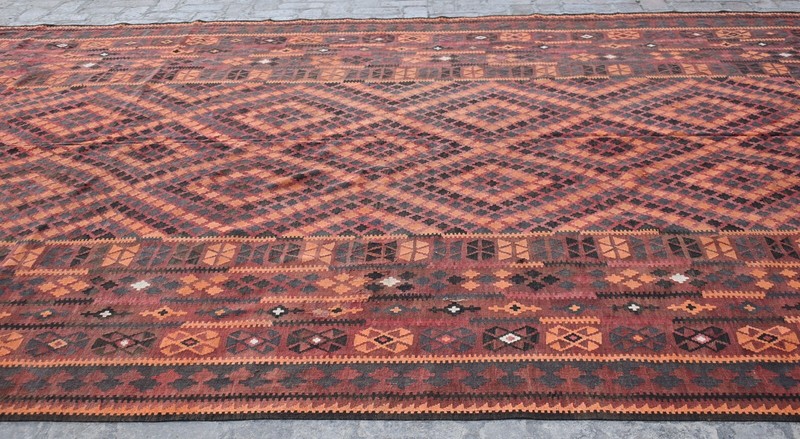 10'5 x 15'9 ft Handmade vintage afghan maimana large kilim rug, palace size rug gallery