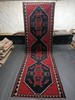 Red Antique Oriental Handmade Runner, 4.1x13ft, Geometric Entryway Runner Rug, gallery