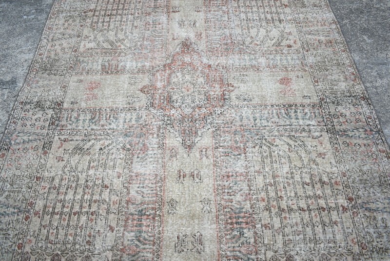 Vintage Turkish Rug 70'' x 112'' Muted Dye Rug Hand-knotted Rug Large Wool Rug gallery
