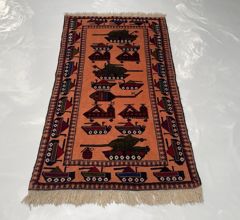 141x82 Cm Afghan War Rug War Rug Beautifully Made Wool Rug Handicrafts #403 gallery