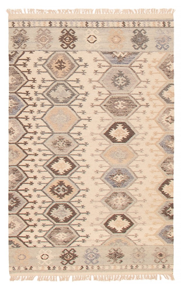Vintage Hand Woven Area Rug 5'1" x 8'2" Traditional Wool Oriental Carpet