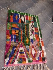 Handmade Moroccan Boucherouite Rug – Colorful Boho Shag Unique Area Carpet