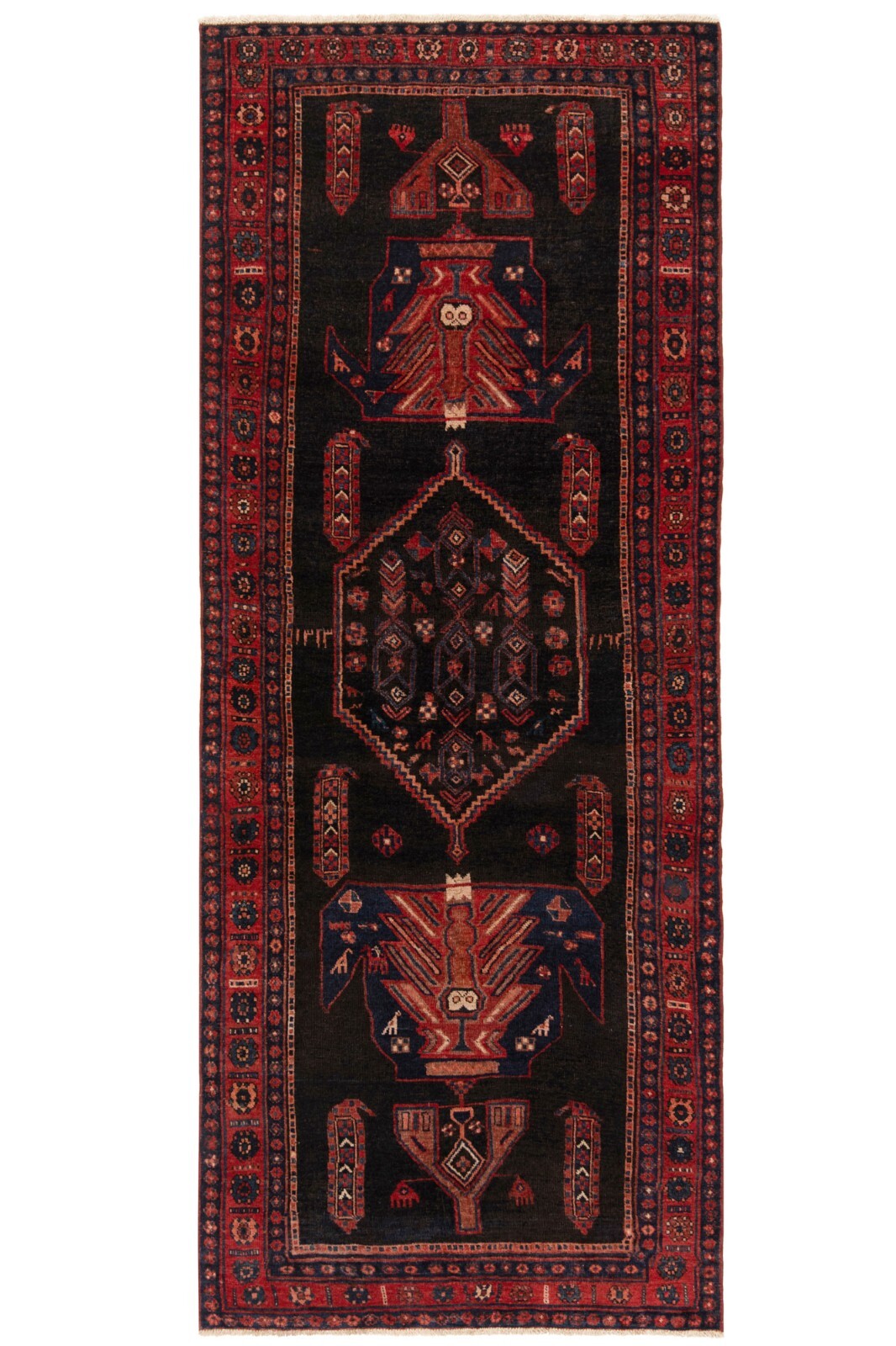 Koliai 295x121 cm Black Oriental Hand Knotted Rug Carpet Rectangle Runner gallery