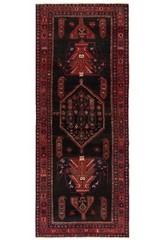 Koliai 295×121 cm Black Oriental Hand Knotted Rug Carpet Rectangle Runner