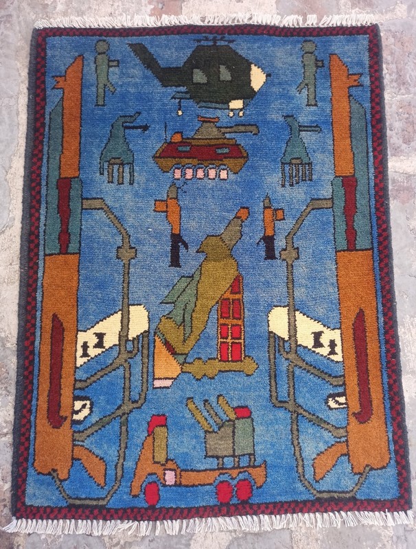Ak Afghan Handmade War Rug Baluchi Wool With Beautiful Design 77x60 cm gallery
