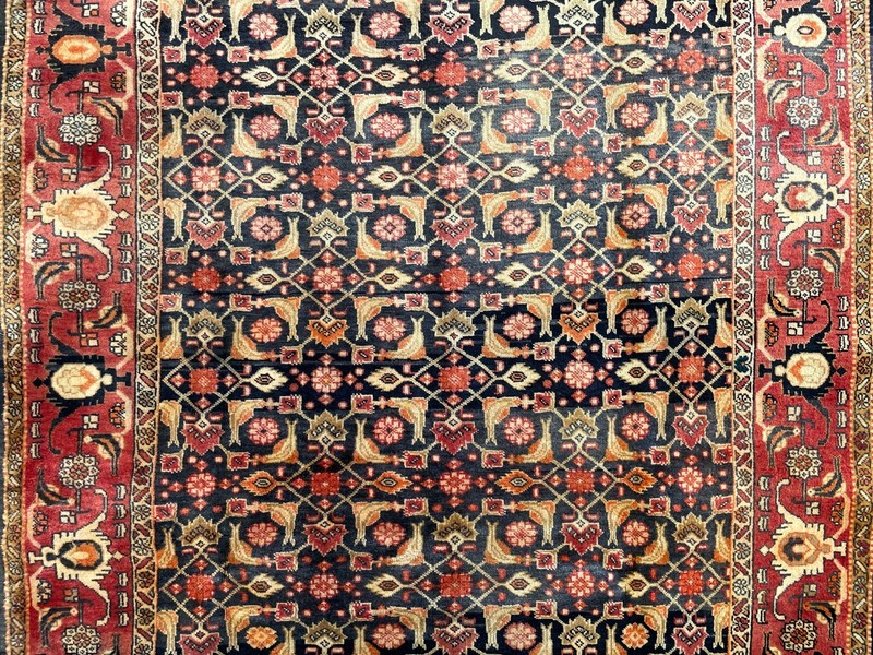 FINE VINTAGE MAHAL CARPET HAND MADE PERSIAN WOOL RUG CLEANED 10'1" x 5'3" gallery