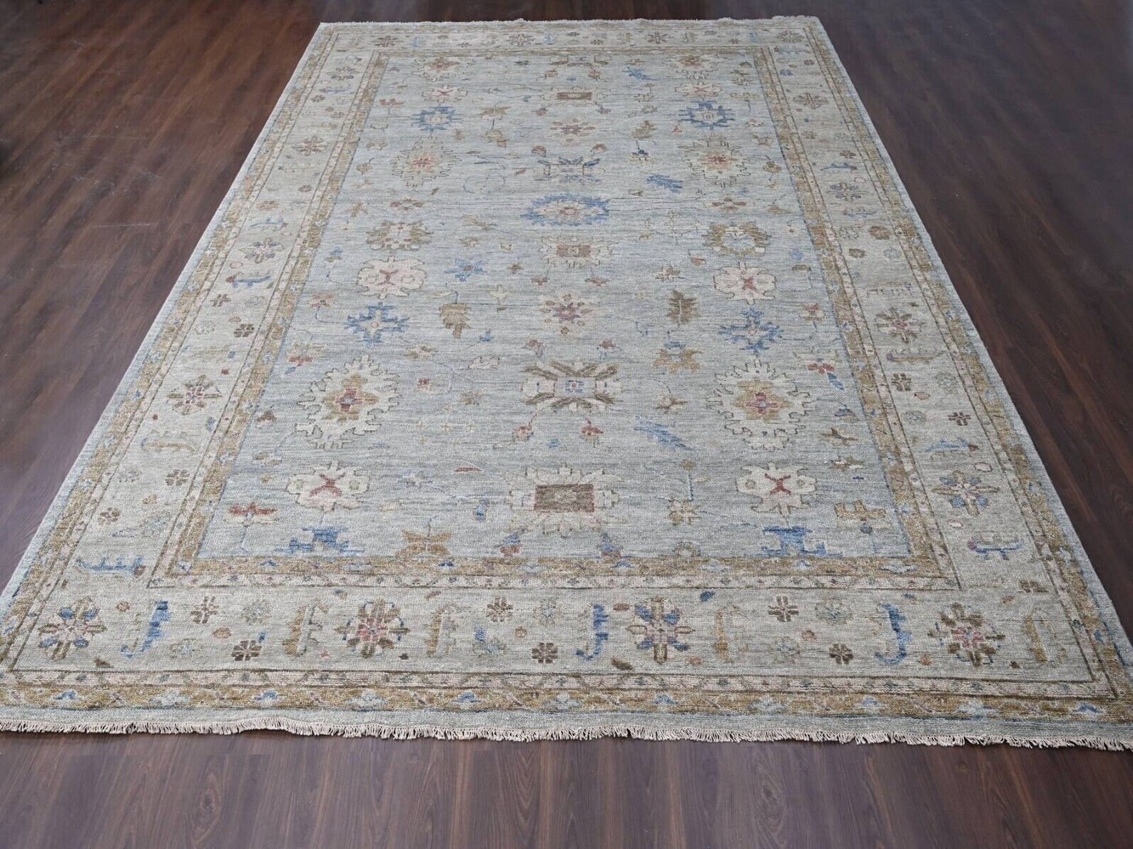 12'x 17'9" Space Gray, Hand Knotted Oushak Design, Soft Wool, Oversized Rug gallery