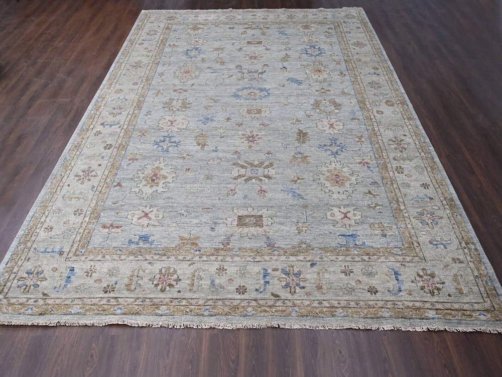 12'x 17'9" Space Gray, Hand Knotted Oushak Design, Soft Wool, Oversized Rug