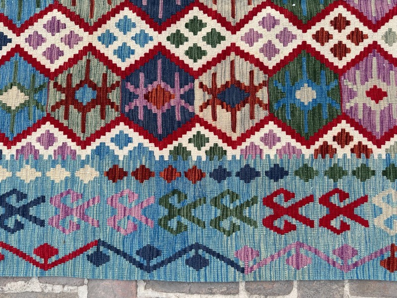 10x13 ft Oriental Turkish Large Modern Handwoven Afghan Multicolor Turkmen Rug gallery