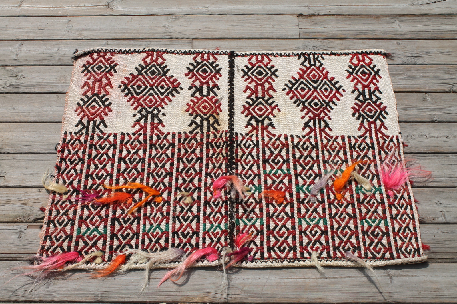 Turkish Rug 2x2 Woven Konya Decorative Cicim Wool Kilim 63x80cm Multi Color gallery