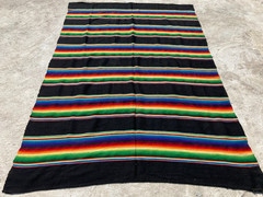 Vintage Handmade Traditional Mexican striped Kilim Floor Rug Carpet 210×141 cm