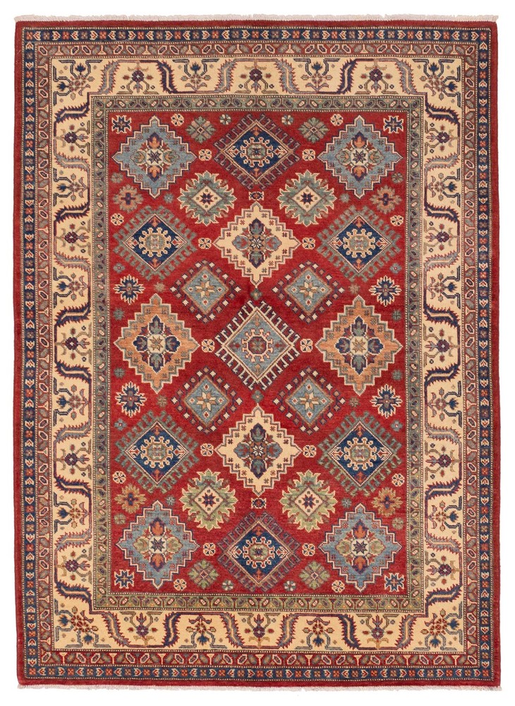 Traditional Vintage Hand-Knotted Area Rug 5'0" x 6'9" Oriental Wool Carpet