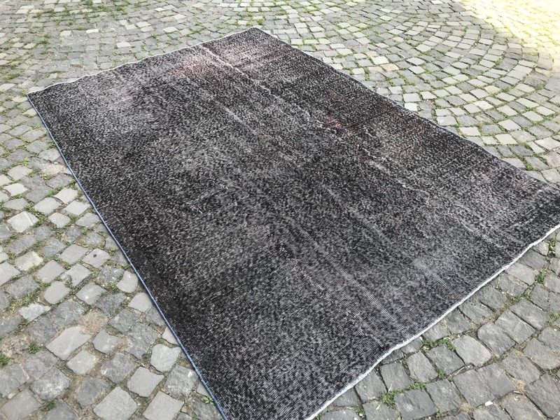 Turkish Antique Overdyed Bohemian Area Oushak rug Vintage Rug Handmade Wool rug gallery