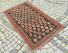 Fabulous Antique Caucasian Rug 44” x 77” Collector’s Item Low Pile Wool Rug