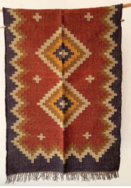 Rectangle Rug Kilim Vintage Wool Jute Area Rug Accent Handmade Hallway Runner gallery