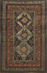 Pre-1900 Shirvan Vegetable Dye Accent Rug Wool Handmade Antique Carpet 3×5